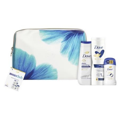 Karácsonyi ajándékcsomag nőknek neszeszerrel, DOVE "Nourish"