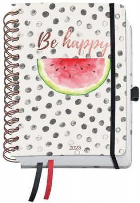 Naptár, spirál, A5, heti, 2023, kemény borító, SIGEL "Jolie", Watermelon Summer
