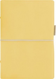 Kalendárium, gyűrűs, betétlapokkal, personal méret, FILOFAX, "Domino" Soft", pasztellsárga